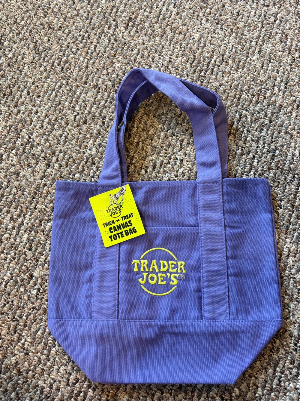 Trader Joe's Purple Mini Canvas Tote Bag